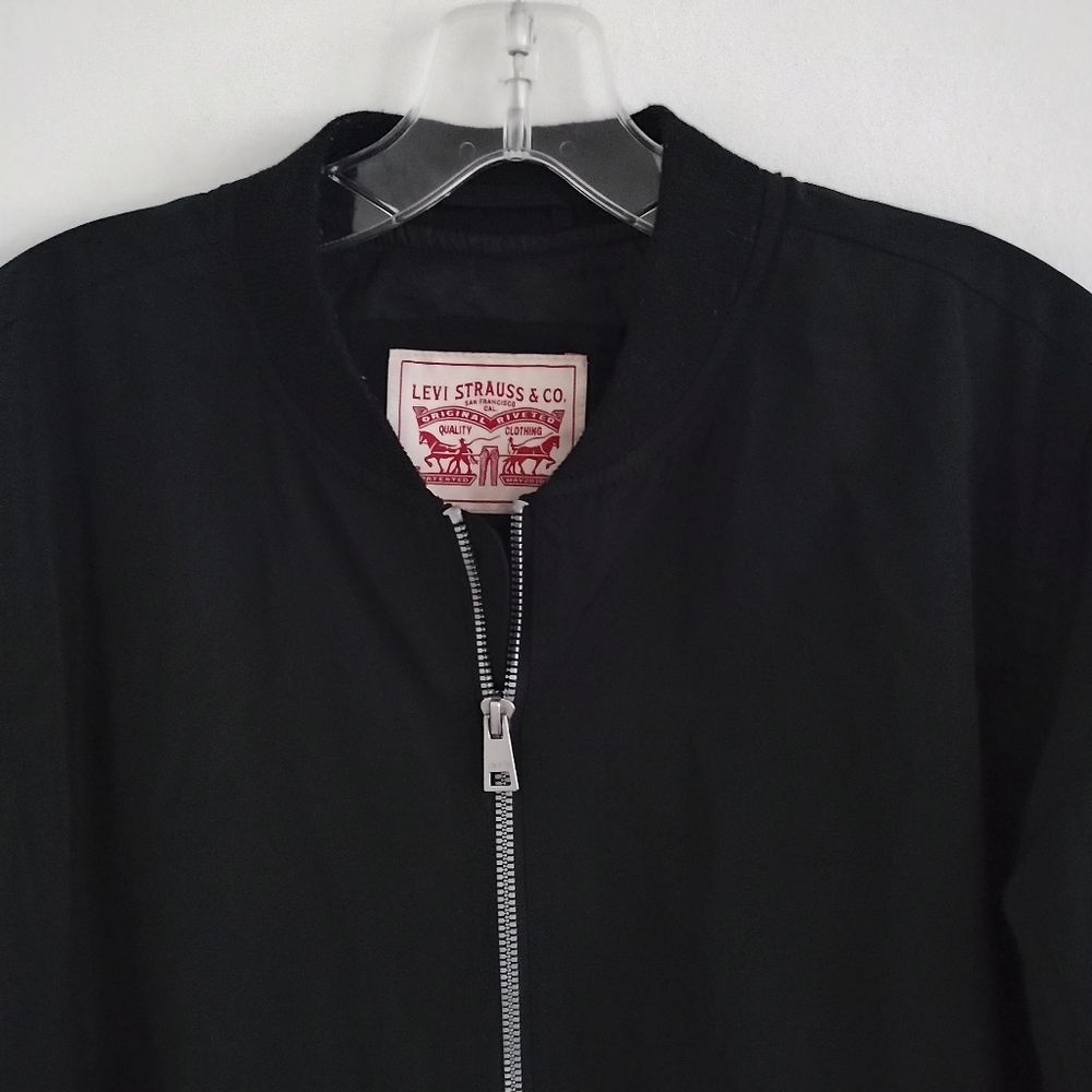 Levi's Lightweight Zip-Detail Bomber Black Jacket L - Picture 3 of 9